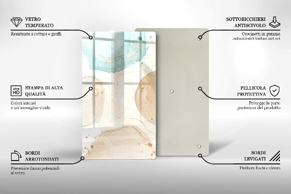 Tűzhely fedőlap Boho foltok és arany