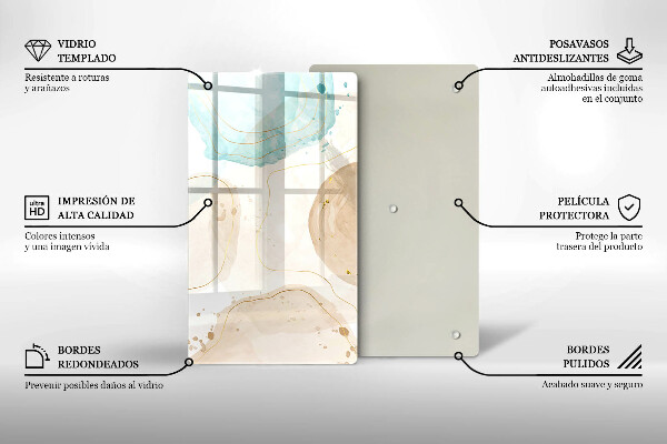 Tűzhely fedőlap Boho foltok és arany