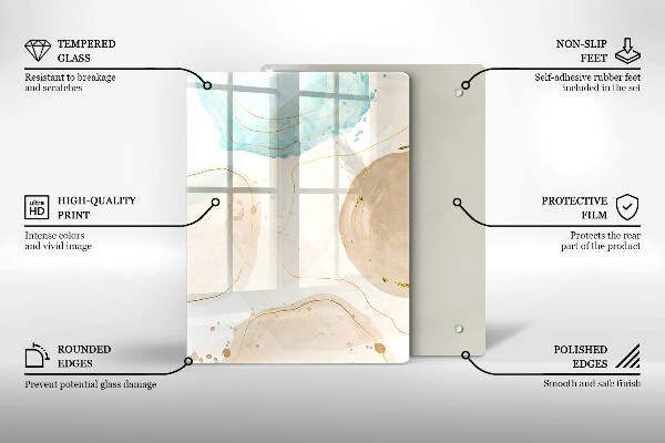 Tűzhely fedőlap Boho foltok és arany