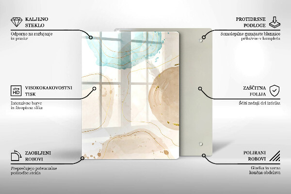 Tűzhely fedőlap Boho foltok és arany