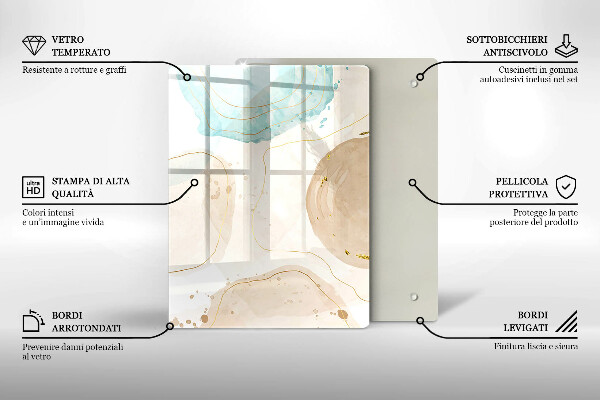 Tűzhely fedőlap Boho foltok és arany