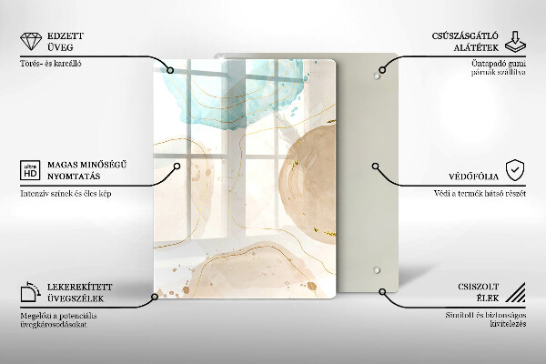 Tűzhely fedőlap Boho foltok és arany