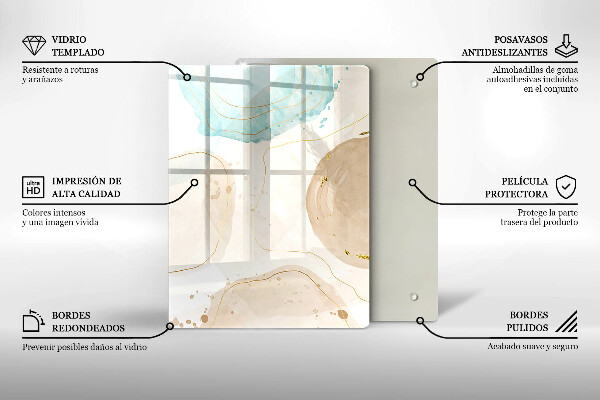 Tűzhely fedőlap Boho foltok és arany