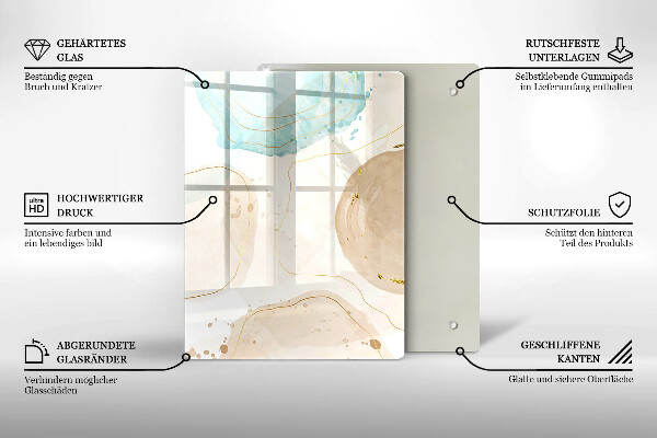 Tűzhely fedőlap Boho foltok és arany