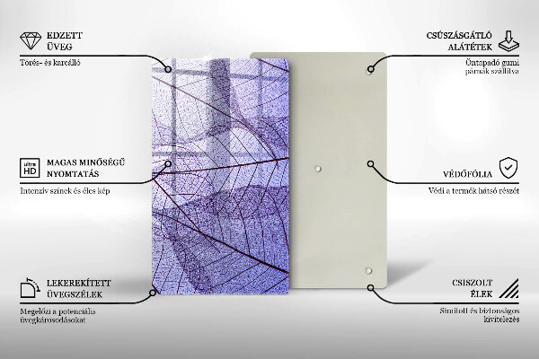 Tűzhely fedőlap Levelek erekkel