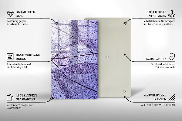 Tűzhely fedőlap Levelek erekkel