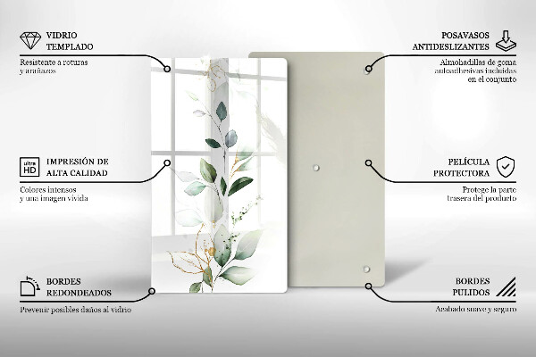 Tűzhely fedőlap Akvarell levelek