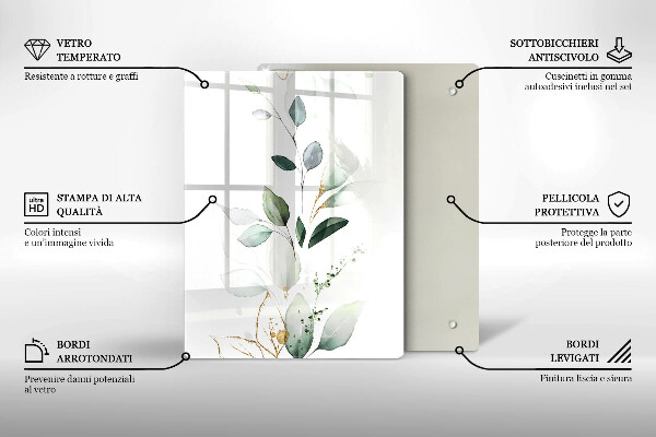 Tűzhely fedőlap Akvarell levelek