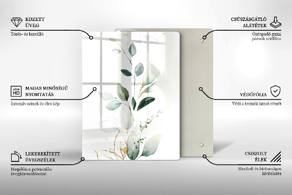 Tűzhely fedőlap Akvarell levelek