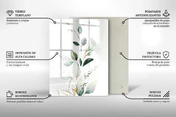 Tűzhely fedőlap Akvarell levelek