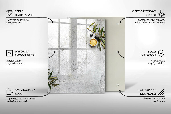 Tűzhely fedőlap Olajbogyó a betonon