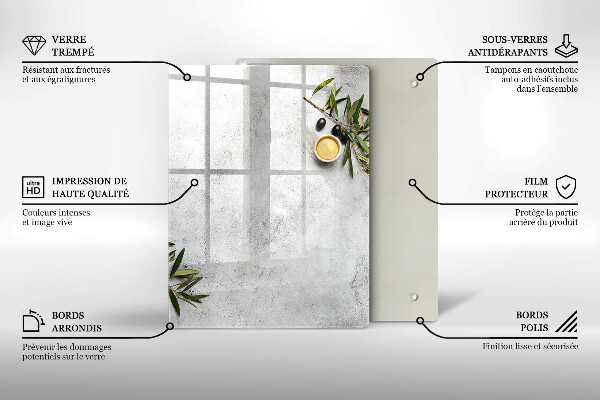 Tűzhely fedőlap Olajbogyó a betonon