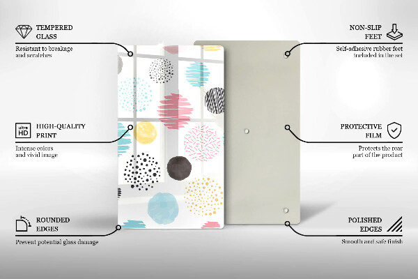 Tűzhely fedőlap Festett formák