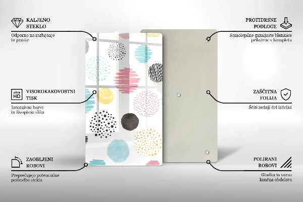 Tűzhely fedőlap Festett formák