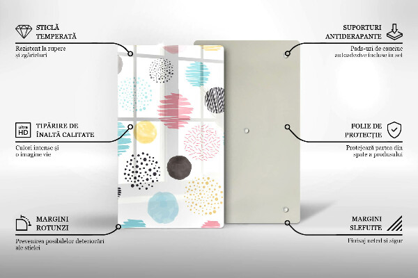 Tűzhely fedőlap Festett formák