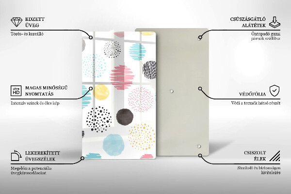 Tűzhely fedőlap Festett formák