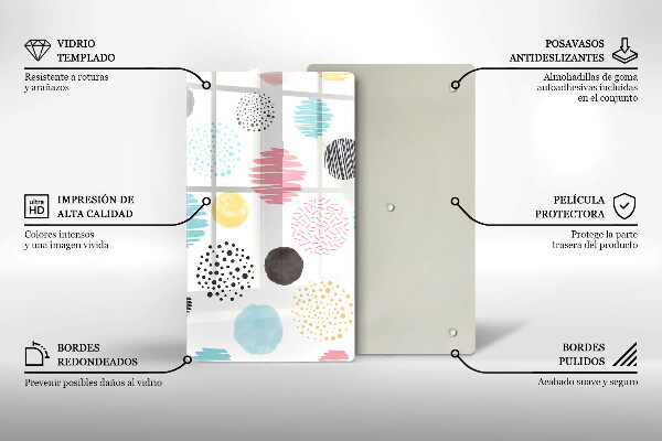 Tűzhely fedőlap Festett formák