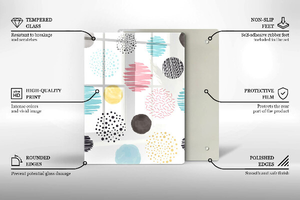 Tűzhely fedőlap Festett formák