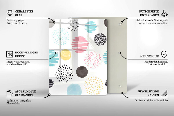 Tűzhely fedőlap Festett formák