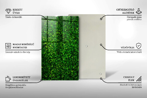 Tűzhely fedőlap Növény kis levelekkel