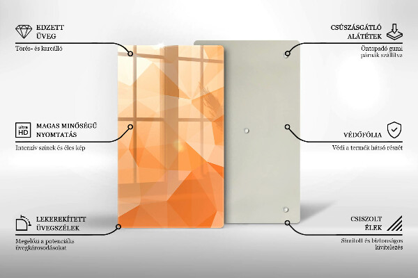 Tűzhely fedőlap Geometriai háttér