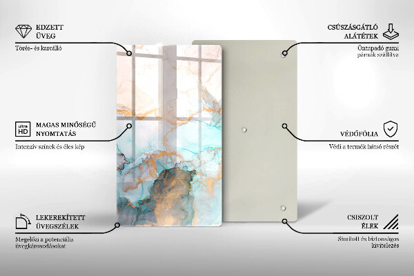 Tűzhely fedőlap Márvány absztrakció