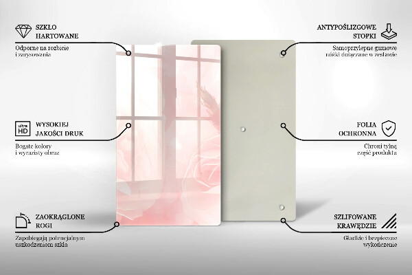 Tűzhely fedőlap Pasztell rózsák háttér