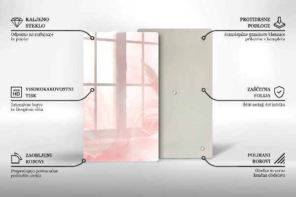 Tűzhely fedőlap Pasztell rózsák háttér