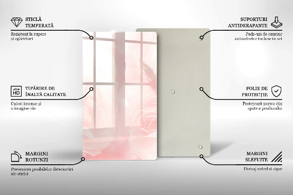 Tűzhely fedőlap Pasztell rózsák háttér