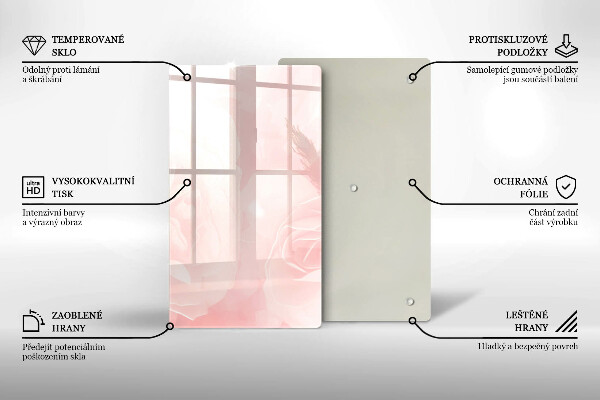 Tűzhely fedőlap Pasztell rózsák háttér