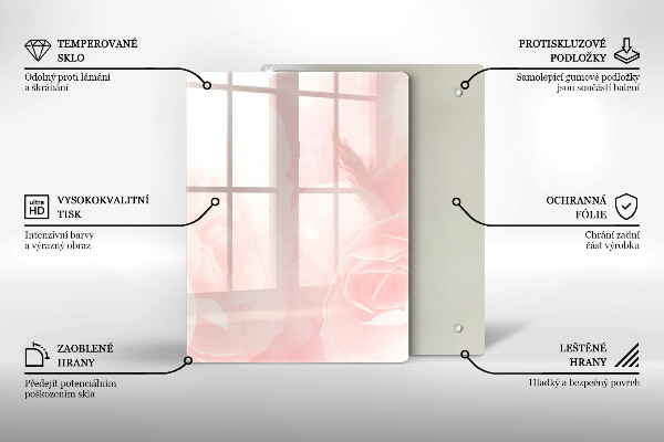 Tűzhely fedőlap Pasztell rózsák háttér