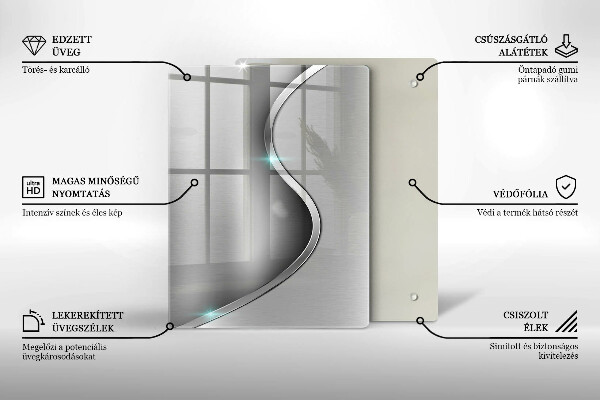 Tűzhely fedőlap Absztrakt ezüst fém