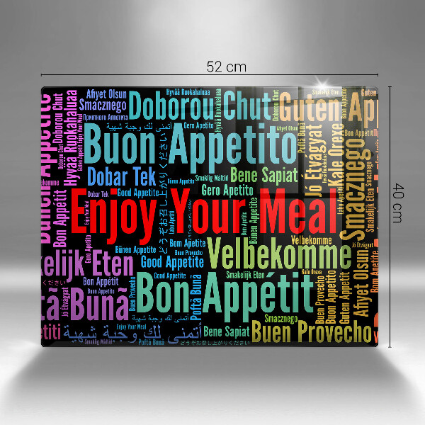 Tűzhelyvédő Feliratok Jó étvágyat nyelvek