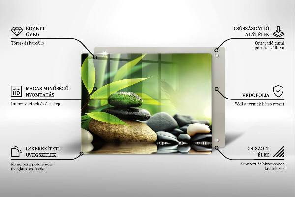 Tűzhelyvédő Zen bambusz kövek