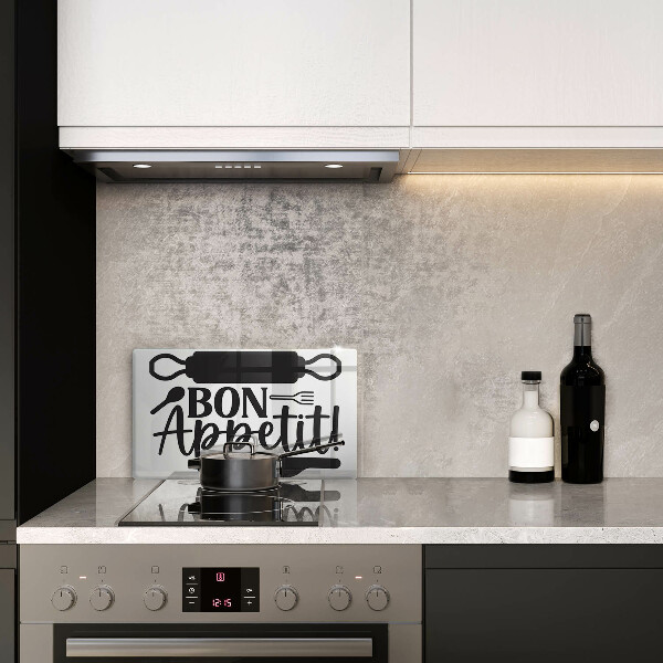Tűzhelyvédő Bon Appetit felirat