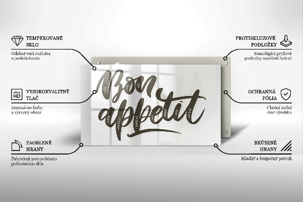 Tűzhelyvédő Inscripție Bon Appetit