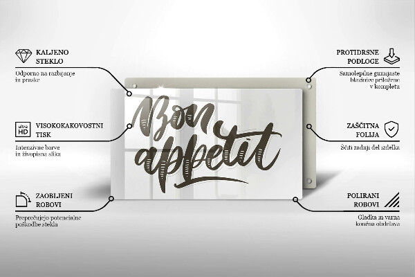 Tűzhelyvédő Inscripție Bon Appetit