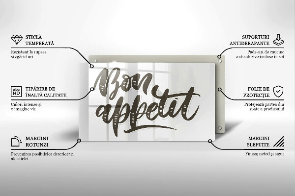 Tűzhelyvédő Inscripție Bon Appetit