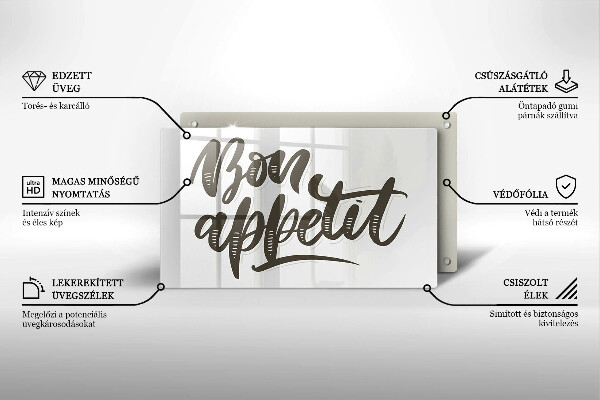 Tűzhelyvédő Inscripție Bon Appetit