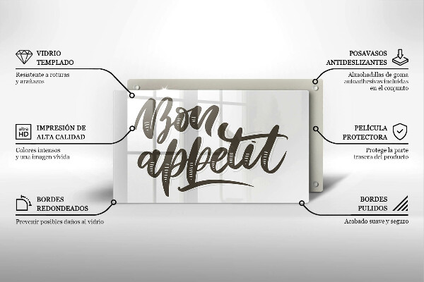 Tűzhelyvédő Inscripție Bon Appetit