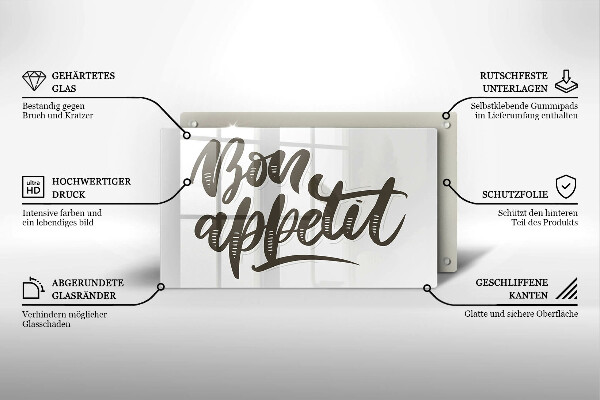 Tűzhelyvédő Inscripție Bon Appetit