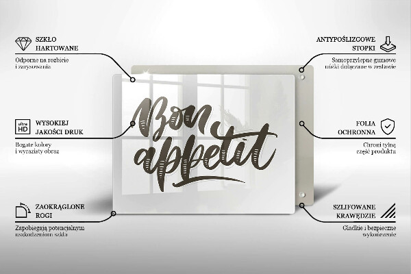 Tűzhelyvédő Inscripție Bon Appetit