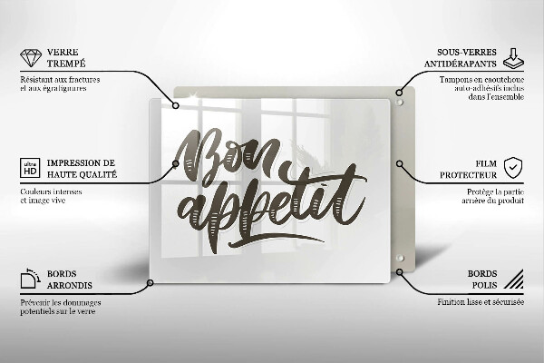 Tűzhelyvédő Inscripție Bon Appetit