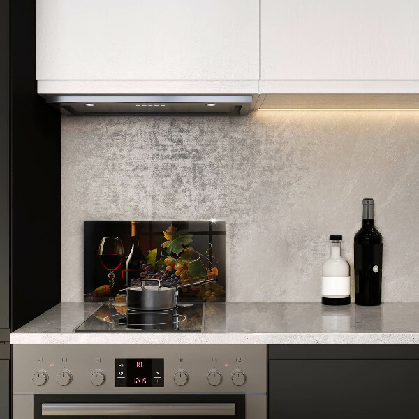 Tűzhelyvédő Pohár bor és szőlő