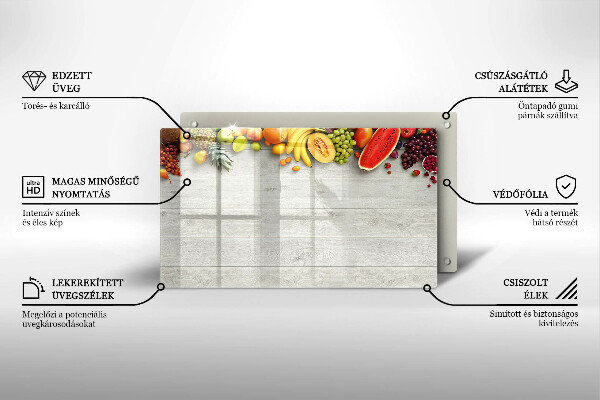 Tűzhelyvédő Gyümölcsök a deszkán