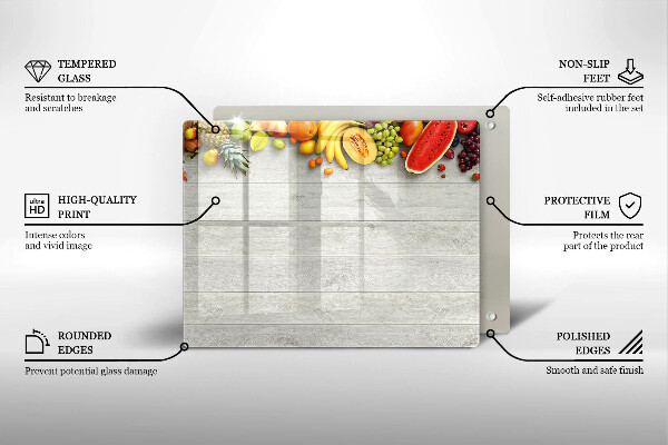 Tűzhelyvédő Gyümölcsök a deszkán