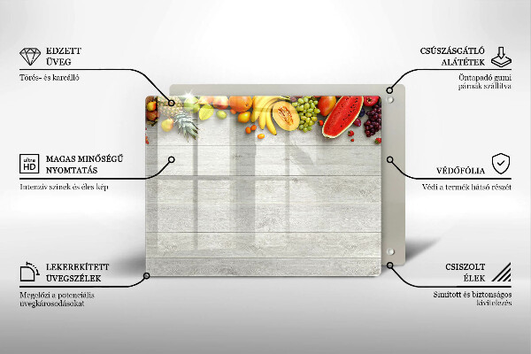 Tűzhelyvédő Gyümölcsök a deszkán