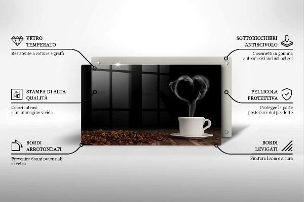 Tűzhelyvédő Kávéscsésze szív