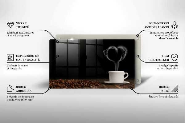 Tűzhelyvédő Kávéscsésze szív