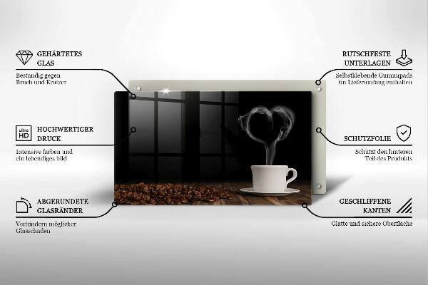 Tűzhelyvédő Kávéscsésze szív